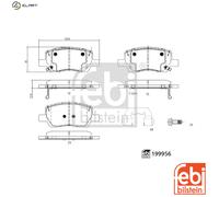 FEBI BILSTEIN Brake Pad Set For Disc Front Right Left With Staples Fits HYUNDAI