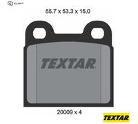 Textar Brake Pads 2000906 Rear – Fits Alfa Romeo GT, Giulia, Spider, Opel Kadett, VW Beetle