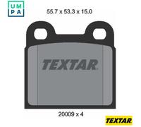 Textar Brake Pads 2000906 Rear – Fits Alfa Romeo GT, Giulia, Spider, Opel Kadett, VW Beetle