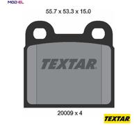 Textar Brake Pads 2000906 Rear – Fits Alfa Romeo GT, Giulia, Spider, Opel Kadett, VW Beetle