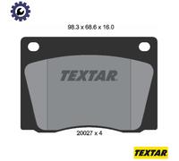 Textar Brake Pads Full Set of 4 Front 2002701 – Genuine OE – Fits Aston Martin, Mercedes, Volvo