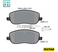 Brake pads 2026101 TEXTAR for CITROËN FIAT PEUGEOT LANCIA