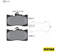 Textar 2032501 Front Axle Disc Brake Pad Set Fits Lexus