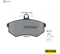 TEXTAR 2066921 Brake Pads Set Front for 80 A4 90 Cabriolet 100 Coupe A3 Tiggo