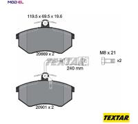 Textar Disc Brake Pad Set 2066922 – Fits AUDI and CHERY models