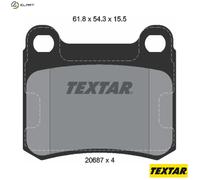 Textar Rear Brake Pads 2068701 - Fits Mercedes-Benz 190, 124, E-Class & C-Class - Set of 4