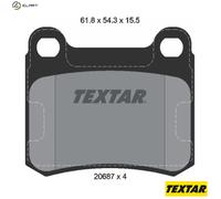 Textar Rear Brake Pads 2068701 - Fits Mercedes-Benz 190, 124, E-Class & C-Class - Set of 4