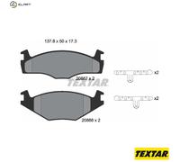 BRAKE PAD SET DISC BRAKE 2088708 FOR VW FLIGHT/CLASSIC DERBY POLO/PLAYA/Van 2.0L
