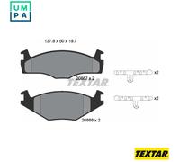 Genuine OE Textar Brake Pads Full Set Of 4 Front With Accessories 2088710