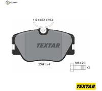 Textar Brake Pads 2094102 Front Set of 4 with Caliper Screws for Mercedes-Benz 190/124 E-Class