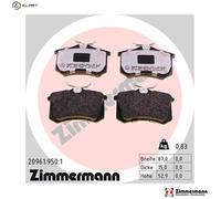 ZIMMERMANN Brake Pad Set 20961.950.1 Disc Brake for VW Audi Peugeot Renault Seat Skoda