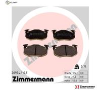 BRAKE PAD SET DISC BRAKE 20974.110.1 FOR RENAULT CLIO/MIO/II/Mk LUTECIA 1.6L