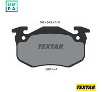 Textar Brake Pads 2097401 – Rear Disc Set for Renault Super 5, 11, 19, Clio, Citroën