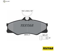 Textar Brake Pad Set 2097904 - Front, fits VW Transporter/Caravelle (T3, Vanagon III)
