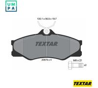 Textar Brake Pad Set 2097904 - Front, fits VW Transporter/Caravelle (T3, Vanagon III)