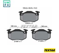 Textar Brake Pads 2109601 - Disc Brake Pad Set for Renault & Peugeot