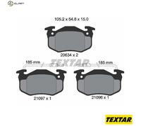 Textar Brake Pads 2109601 - Disc Brake Pad Set for Renault & Peugeot