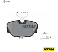 Textar Front Brake Pads Set 2117302 - Genuine OE 1154377/1154442/1154443/1155998
