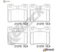 Brake pads 21278 10 701 00 BRECK for PEUGEOT 406 406 Estate 406 Coupe 607