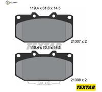 Textar Front Brake Pad Set 2130701 Full Set of 4 Fits Nissan Fairlady Z Subaru Impreza Silvia Toyota