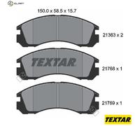 Textar Genuine OE Brake Pads 2136301 - Front Full Set of 4 - For Citroen & Mitsubishi