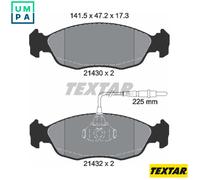 Textar Front Axle Disc Brake Pad Set 2143001 Full Set of 4 Fits Citroen Peugeot