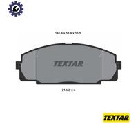 Textar Front Brake Pads 2146801 - Genuine OE Full Set of 4 for Toyota - 1 Year Warranty