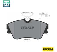 Brake Pad Set For Disc Front Lucas System 129.5mm Width Fits VW TEXTAR 2147902