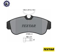 Textar Car Brake Pad Front Dimensions 57.5mm x 129.2mm For Nissan 2154601