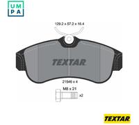Textar Car Brake Pad Front Dimensions 57.5mm x 129.2mm For Nissan 2154601