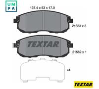 Textar Brake Pad Set 2163301 - Front Set of 4 - Genuine OE for Nissan Maxima/Sentra/Cefiro 3.0L 6cyl