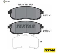 Textar Brake Pad Set 2163301 - Front Set of 4 - Genuine OE for Nissan Maxima/Sentra/Cefiro 3.0L 6cyl