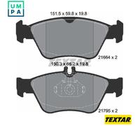 Textar Brake Pads 2166404 - Genuine OE Front Full Set of 4 for Mercedes