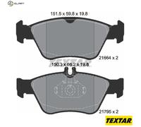 Textar Front Brake Pads fits Mercedes-Benz C-Class E-Class SLK CLK 2166404