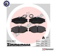 Brake pads 21674.190.1 ZIMMERMANN for PEUGEOT CITROËN
