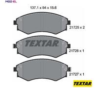 Brake pads 2172502 TEXTAR for SSANGYONG DAEWOO