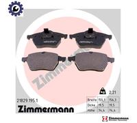 Otto Zimmermann Brake Pad Set 21829.195.1 for Opel Vectra Hatchback Z18 XEL 4cyl