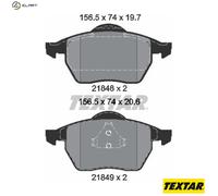 Textar Front Brake Pads 2184802 - Genuine OE Full Set of 4 - Fits Ford, SEAT, VW