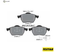 Textar 2184903 Front Axle Disc Brake Pad Set Fits Ford Seat VW
