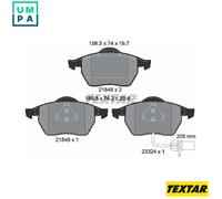 Textar 2184903 Front Axle Disc Brake Pad Set Fits Ford Seat VW