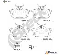 Brake pads 21861 00 704 10 BRECK for MITSUBISHI VOLVO
