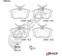 Brake pads 21861 00 704 10 BRECK for MITSUBISHI VOLVO