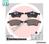 Brake pads 21883.195.1 ZIMMERMANN for VW TRANSPORTER / CARAVELLE Mk IV Bus