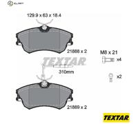 Textar Disc Brake Pad Set 2188801 for Renault Espace III 2.2L (G8T716/760/714)
