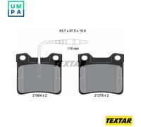 Textar Rear Brake Pads 2190403 - Full Set of 4 - Fits Mercedes-Benz V-Class Vito Peugeot