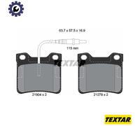 Textar Rear Brake Pads 2190403 - Full Set of 4 - Fits Mercedes-Benz V-Class Vito Peugeot