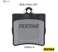 Textar Rear Disc Brake Pad Set 2191903 – Genuine OE, Fits Mercedes-Benz & Chrysler – Set of 4