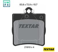 Textar Rear Disc Brake Pad Set 2191903 – Genuine OE, Fits Mercedes-Benz & Chrysler – Set of 4