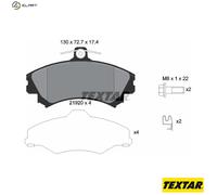 Textar Brake Pads 2192003 Genuine OE Front Full Set of 4 with Accessories