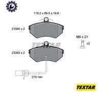 Textar Front Brake Pads fits Audi A4 VW Passat FWD B6 8E2 2194504